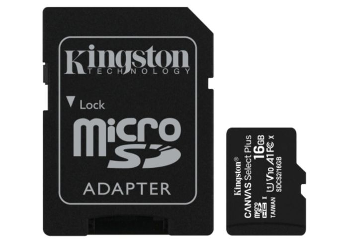 microSDHC (UHS-1) Kingston Canvas Select Plus 16Gb class 10 А1 (R-100MB/s) (adapter SD) (SDCS2/16GB)