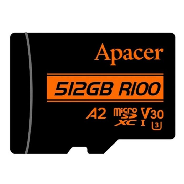 Карта пам'яті microSDXC (UHS-1 U3) Apacer A2 512Gb class 10 V30 (R100MB/s, W80MB/s) (adapter SD) (AP512GMCSX10U8-R)