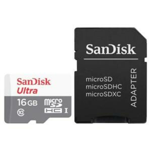 microSDHC (UHS-1) SanDisk Ultra 16Gb class 10 (80Mb/s) (adapter SD) (SDSQUNS-016G-GN3MA)