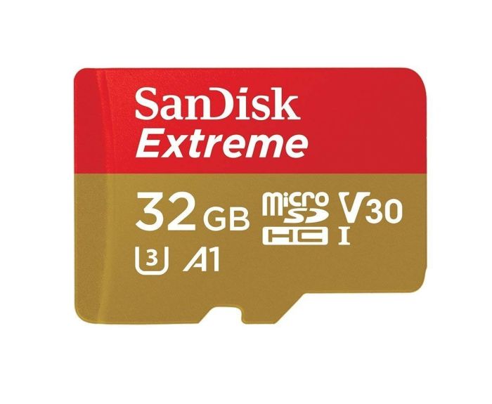 Карта пам'яті microSDHC (UHS-1 U3) SanDisk Extreme A1 32Gb Class 10 V30 (R100Mb/s, W60Mb/s) (SDSQXAF-032G-GN6GN)