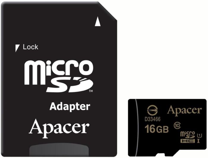 microSDHC (UHS-1) Apacer 16Gb class 10 (adapter SD) (AP16GMCSH10U1-R)
