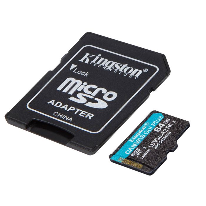 Карта пам'яті microSDXC (UHS-1 U3) Kingston Canvas Go! Plus 64Gb class 10 A2 V30 (R200MB/s) (adapter SD) (SDCG4/64GB)
