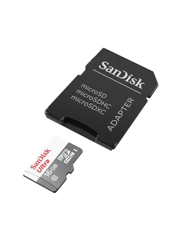 Карта пам'яті microSDHC (UHS-1) SanDisk Ultra 16Gb class 10 (48Mb/s) (adapter SD) (SDSQUNB-016G-GN3MA)