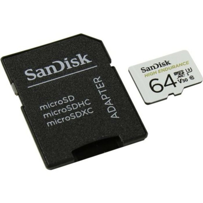 Карта пам'яті microSDXC (UHS-1 U3) SanDisk High Endurance 64Gb class 10 V30 (100Mb/s) (adapterSD) (SDSQQNR-064G-GN6IA)