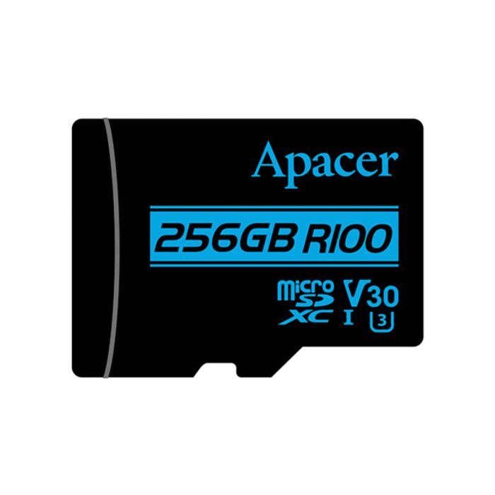 Карта пам'яті microSDXC (UHS-1 U3) Apacer 256Gb class 10 V30 R100MB/s (adapter SD) (AP256GMCSX10U7-R)