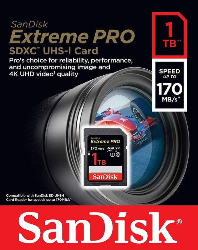 Карта пам'яті SDXC (UHS-1 U3) SanDisk Extreme PRO 1TB class 10 V30 (170Mb/s) (SDSDXXY-1T00-GN4IN)