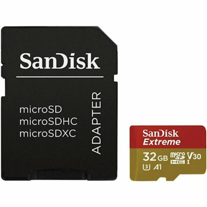 Карта пам'яті microSDHC (UHS-1 U3) SanDisk Extreme Action A1 32Gb Class 10 V30 (R100Mb/s, W60Mb/s) (adapter SD) (SDSQXAF-032G-GN6AA)