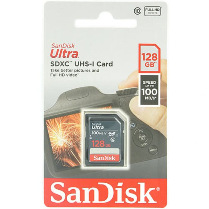 Карта пам'яті SDHC (UHS-1) SanDisk Ultra 128Gb class 10 (100Mb/s) (SDSDUNR-128G-GN3IN)