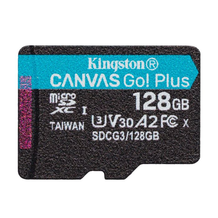 Карта пам'яті microSDXC (UHS-1 U3) Kingston Canvas Go Plus 128Gb class 10 A2 V30 (R170MB/s, W90MB/s) (SDCG3/128GBSP)