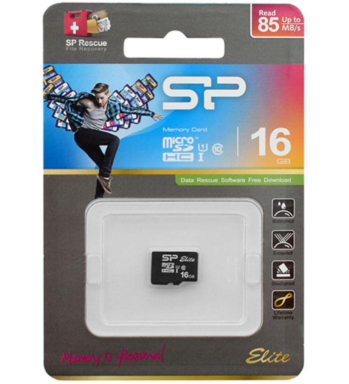 Карта пам'яті microSDHC (UHS-1) SiliconPower Elite 16Gb class 10 (SP016GBSTHBU1V10)