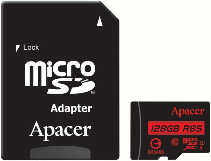 microSDXC (UHS-1) Apacer 128Gb class 10 R85MB/s (adapter SD) (AP128GMCSX10U5-R)