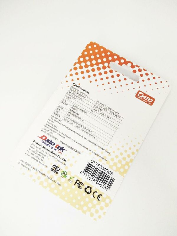 Карта пам'яті microSDHC DATO 4Gb class 6 (DT_CL06/4GB-R)