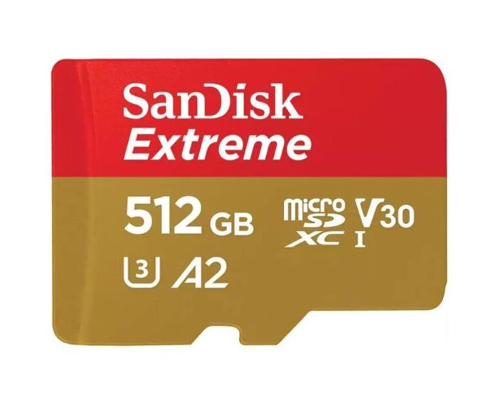 Карта пам'яті microSDXC (UHS-1 U3) SanDisk Extreme A2 512Gb class 10 V30 (R190MB/s,W130MB/s) (SDSQXAV-512G-GN6MN)
