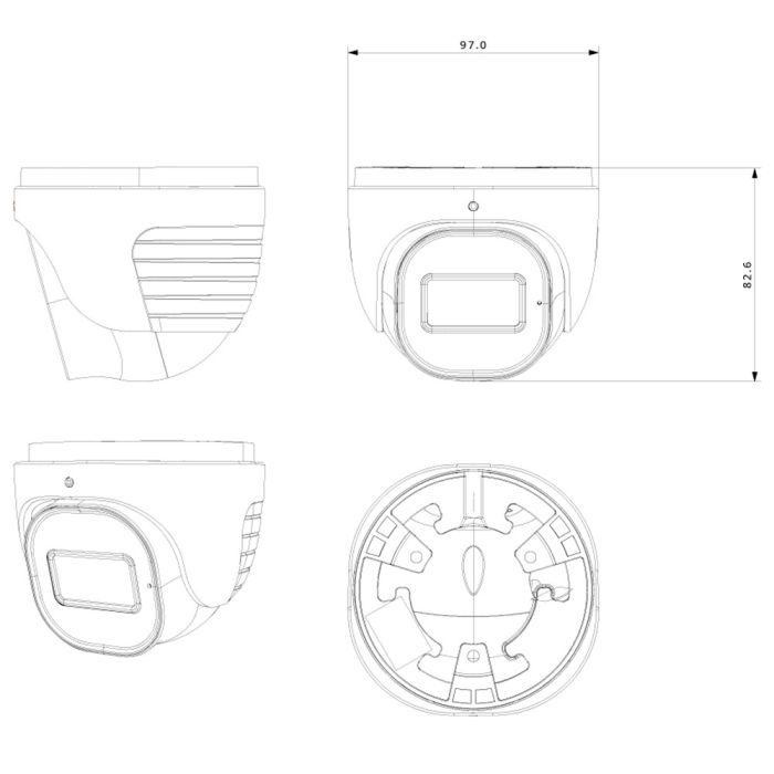 IP-відеокамера 4 Мп Provision-ISR DI-340IPEN-28-V5 (2.8 мм) з вбудованим мікрофоном і відеоаналітикою для системи відеонагляду