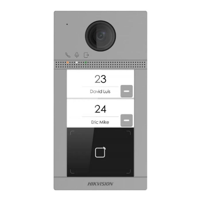 IP-відеопанель 2 Мп на 2 абоненти з Wi-Fi Hikvision DS-KV8213-WME1(C)/Flush для IP-домофонів