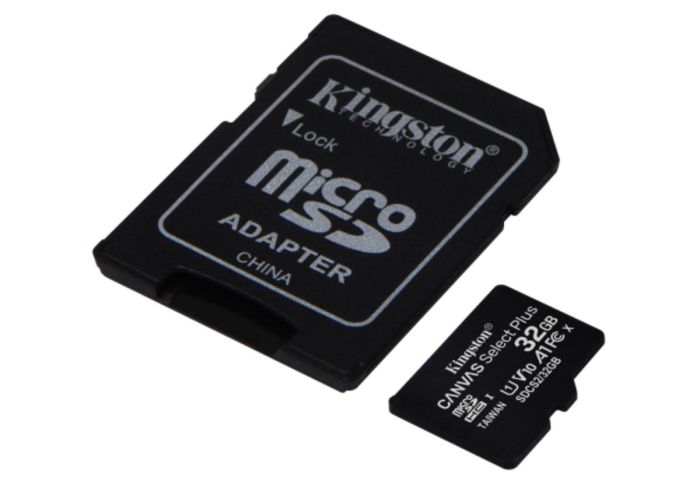 microSDHC (UHS-1) Kingston Canvas Select Plus 32Gb class 10 А1 (R-100MB/s) (adapter SD) (SDCS2/32GB)