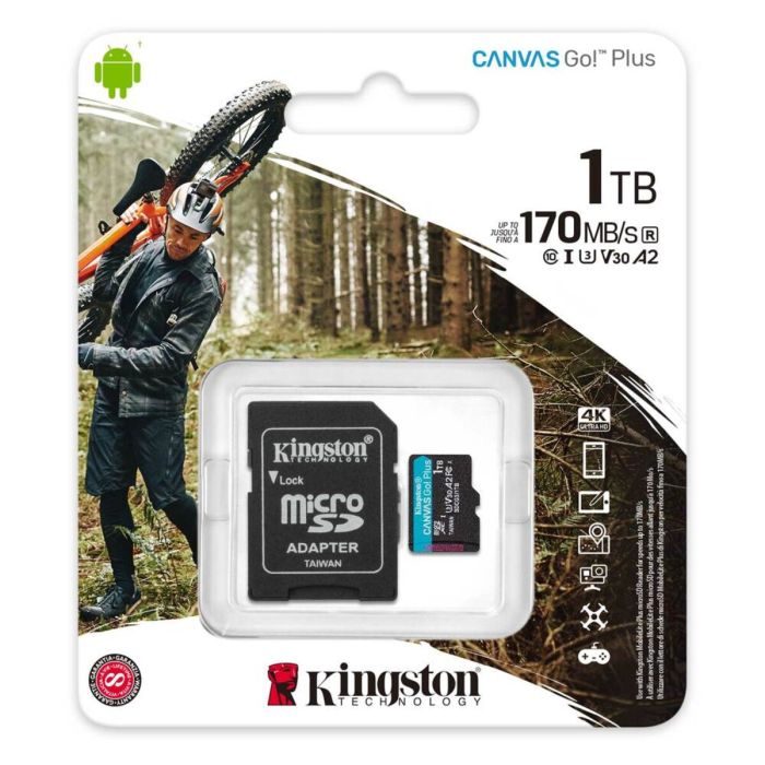Карта пам'яті microSDXC (UHS-1 U3) Kingston Canvas Go Plus 1TB class 10 A2 V30 (R170MB/s, W90MB/s) (adapter SD) (SDCG3/1TB)