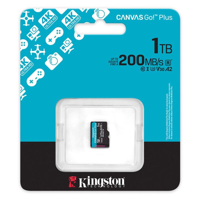 Карта пам'яті microSDXC (UHS-1 U3) Kingston Canvas Go! Plus 1Tb class 10 A2 V30 (R200MB/s, W-160MB/s) (SDCG4/1TBSP)