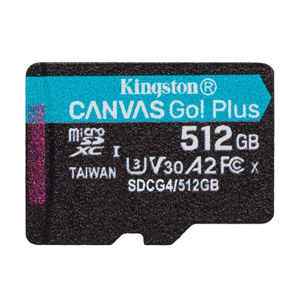 Карта пам'яті microSDXC (UHS-1 U3) Kingston Canvas Go! Plus 512Gb class 10 A2 V30 (R200MB/s, W-160MB/s) (SDCG4/512GBSP)