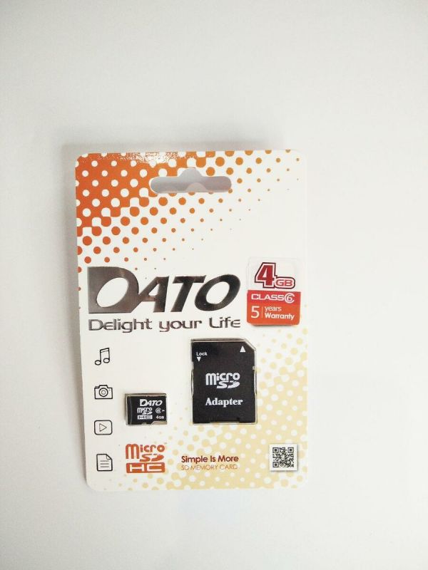 Карта пам'яті microSDHC DATO 4Gb class 6 (adapter SD) (DT_CL06/4GB-RA)