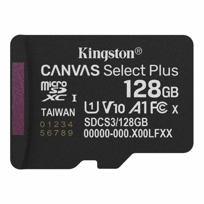 Карта пам'яті microSDXC (UHS-1) Kingston Canvas Select Plus Gen3 128Gb class 10 А1 (R-150MB/s) (SDCS3/128GBSP)