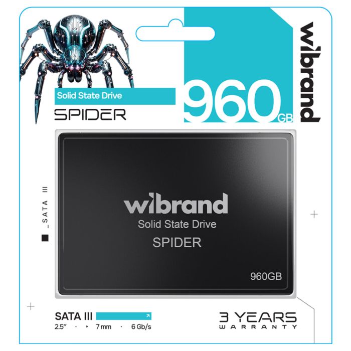Накопичувач SSD Wibrand Spider 960GB 2.5"; 7mm SATAIII Standard (WI2.5SSD/SP960GBST)