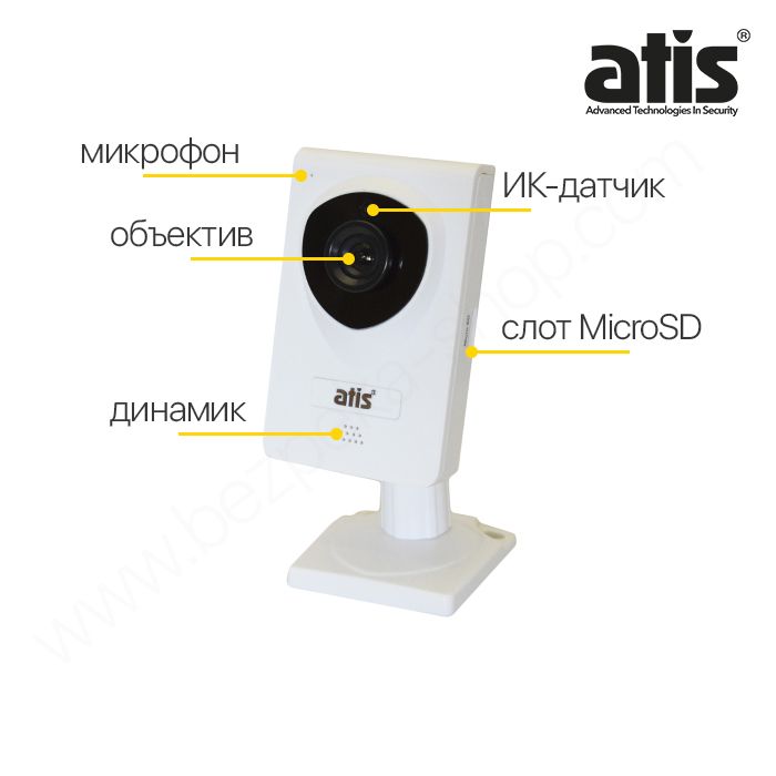 IP-відеокамера 1 Мп з Wi-Fi ATIS AI-123 для системи відеоспостереження