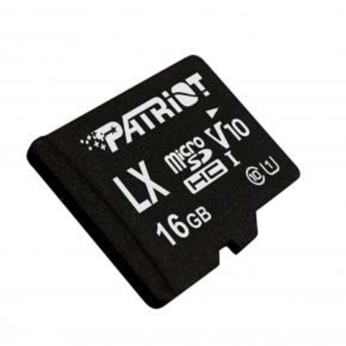 microSDHC (UHS-1 U1) Patriot LX Series 16Gb class 10 V10 (R-90MB/s, W-40MB/s) (adapter SD) (PSF16GLX1MCH)