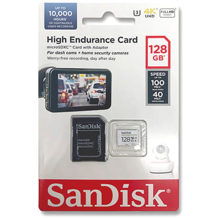 Карта пам'яті microSDXC (UHS-1 U3) SanDisk High Endurance 128Gb class 10 V30 (100Mb/s) (adapterSD) (SDSQQNR-128G-GN6IA)