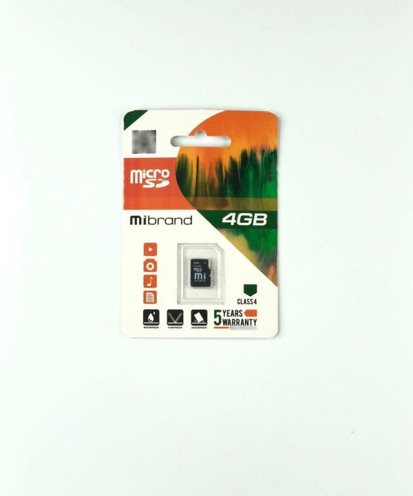 Карта пам'яті microSDHC Mibrand 4Gb class 4 (MICDC4/4GB)