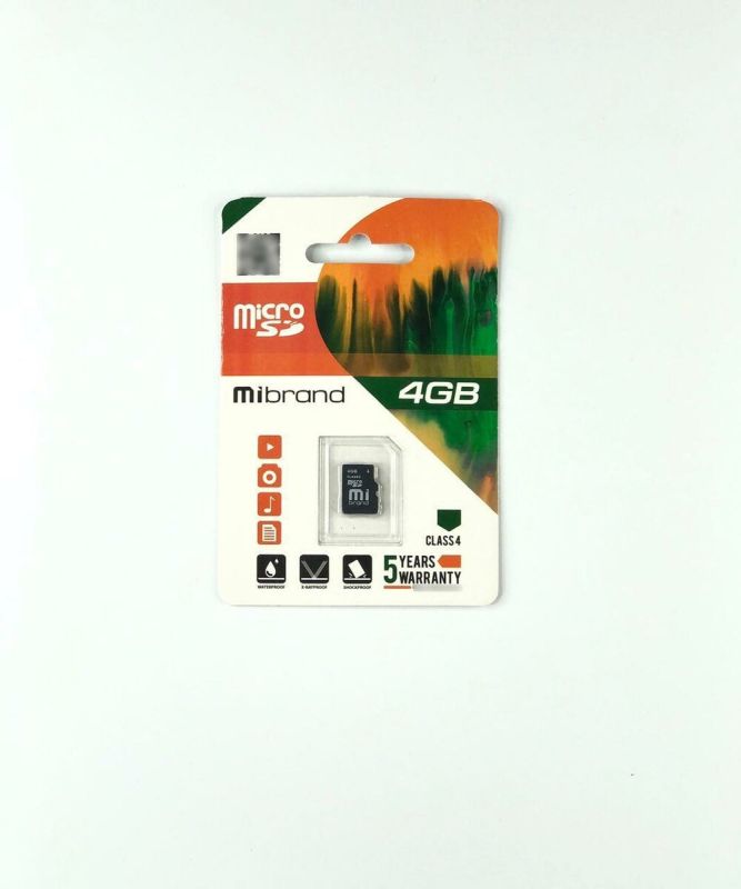 Карта пам'яті microSDHC Mibrand 4Gb class 4 (MICDC4/4GB)