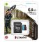 Карта пам'яті microSDXC (UHS-1 U3) Kingston Canvas Go Plus 64Gb class 10 A2 V30 (R170MB/s, W70MB/s) (adapter SD) (SDCG3/64GB)