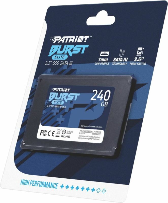 Накопичувач SSD Patriot Burst Elite 240GB 2.5"; 7mm SATAIII TLC 3D (PBE240GS25SSDR)