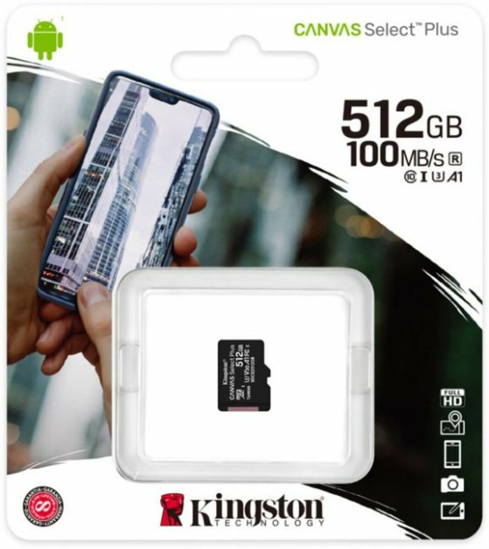 Карта пам'яті microSDXC (UHS-1) Kingston Canvas Select Plus 512Gb class 10 А1 (R-100MB/s) (SDCS2/512GBSP)