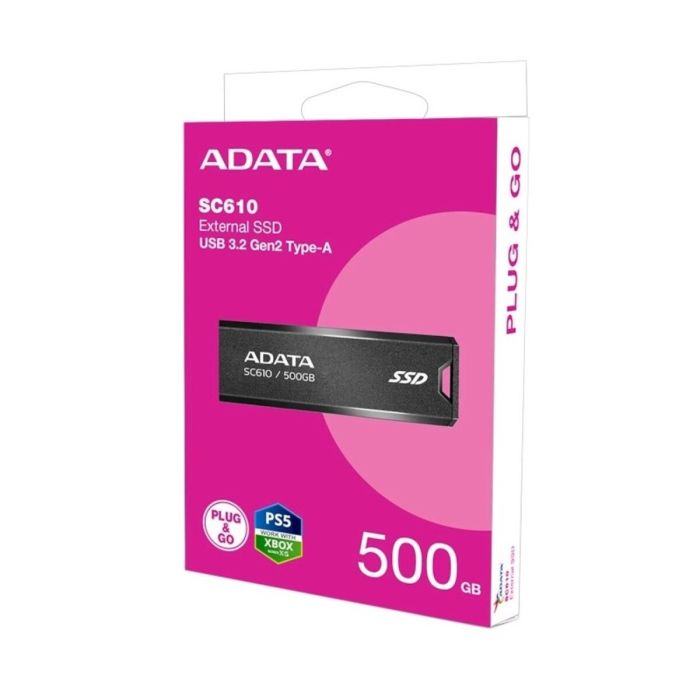 Портативний SSD ADATA SC610 500GB USB 3.2  550/500Mb/s Black (SC610-500G-CBK/RD)