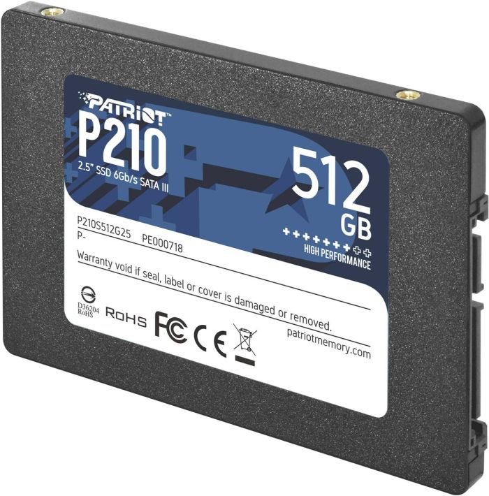 Накопичувач SSD Patriot P210 512GB 2.5" 7mm SATAIII 3D QLC (P210S512G25)